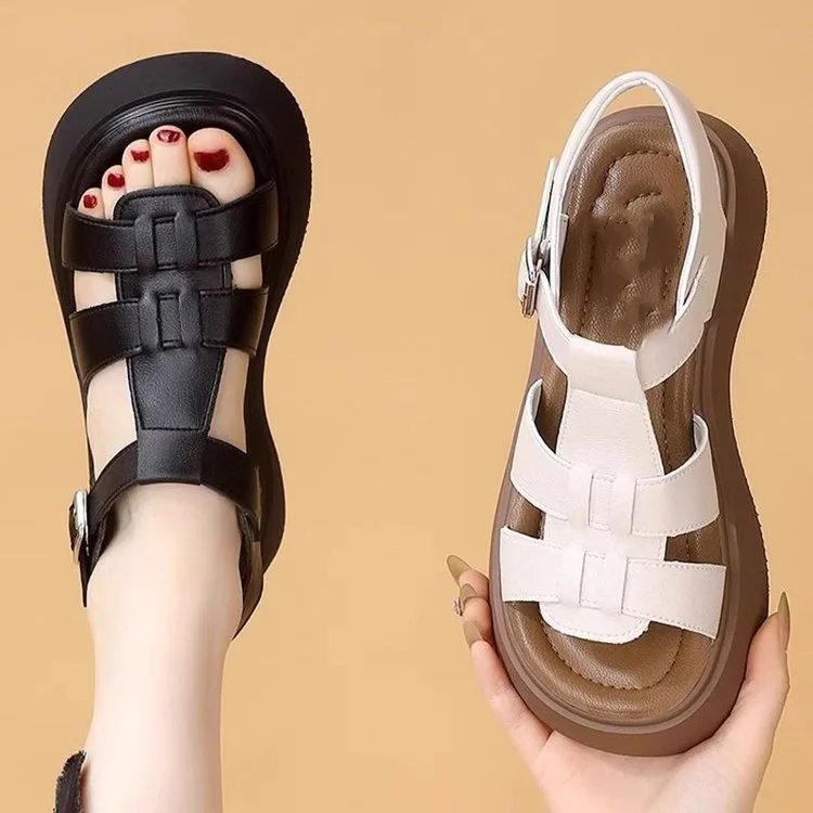 Women Platform Sandals  New Summer Outdoor Sport Breathable Vintage Roman Shoes Comfortable Fashion Buckle Strap Beach Shoes