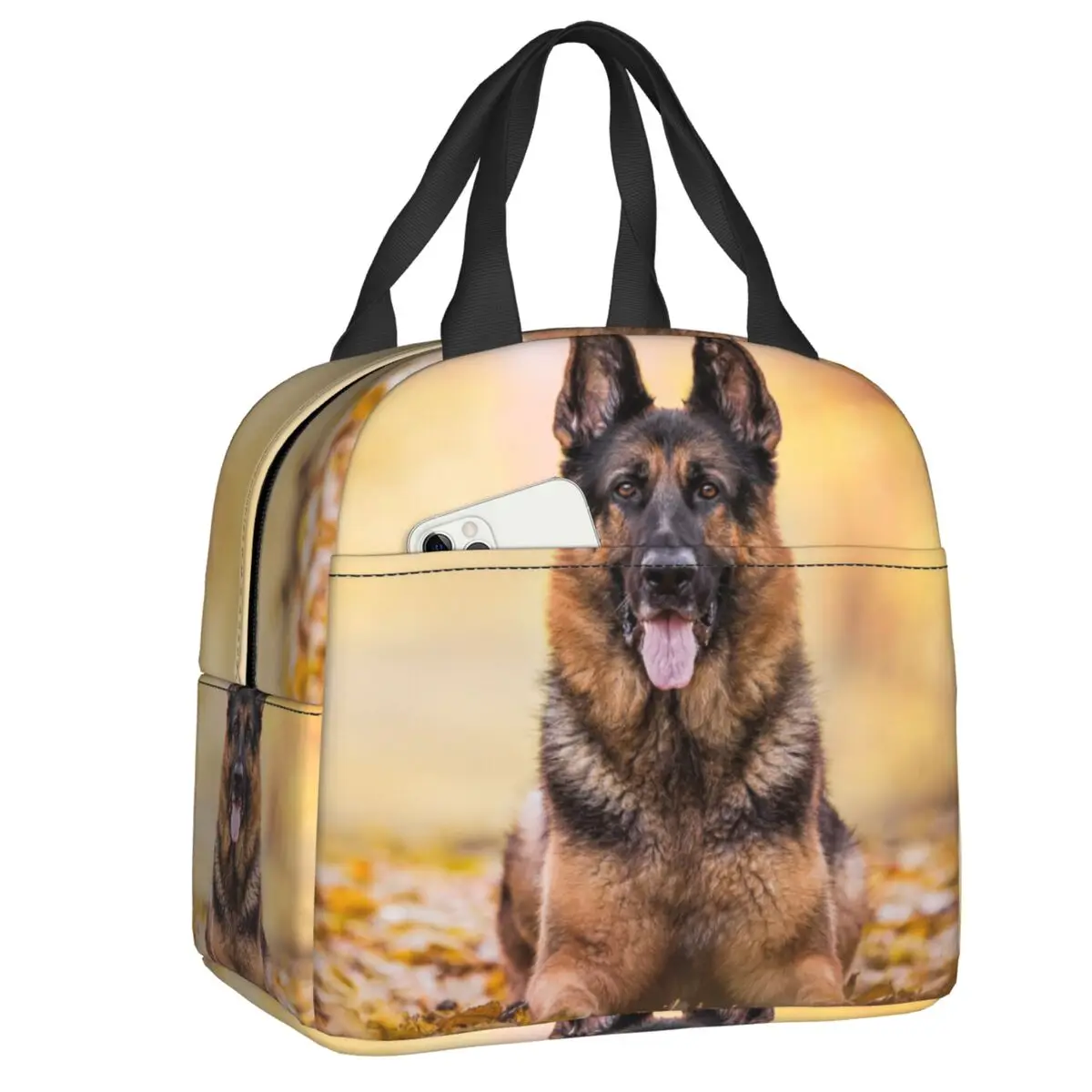 

Animal German Shepherd Dog Insulated Lunch Bags for Women Cute Pet Resuable Thermal Cooler Bento Box Work School Travel