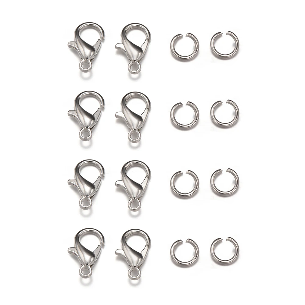 Karabinerverschluss und offene Biegeringe Set Haken Verbinder für DIY Armband Halskette Verbinder Schmuckherstellung Erkenntnisse Kit Zubehör – Detail 5