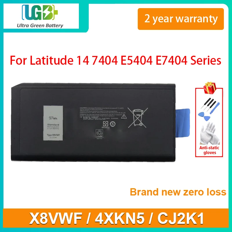 

UGB Новый X8VWF 4XKN5 CJ2K1 Аккумулятор для ноутбука DELL Latitude 14 7404 E5404 E7404 5XT3V 09FN4 DKNKD 11,1 V
