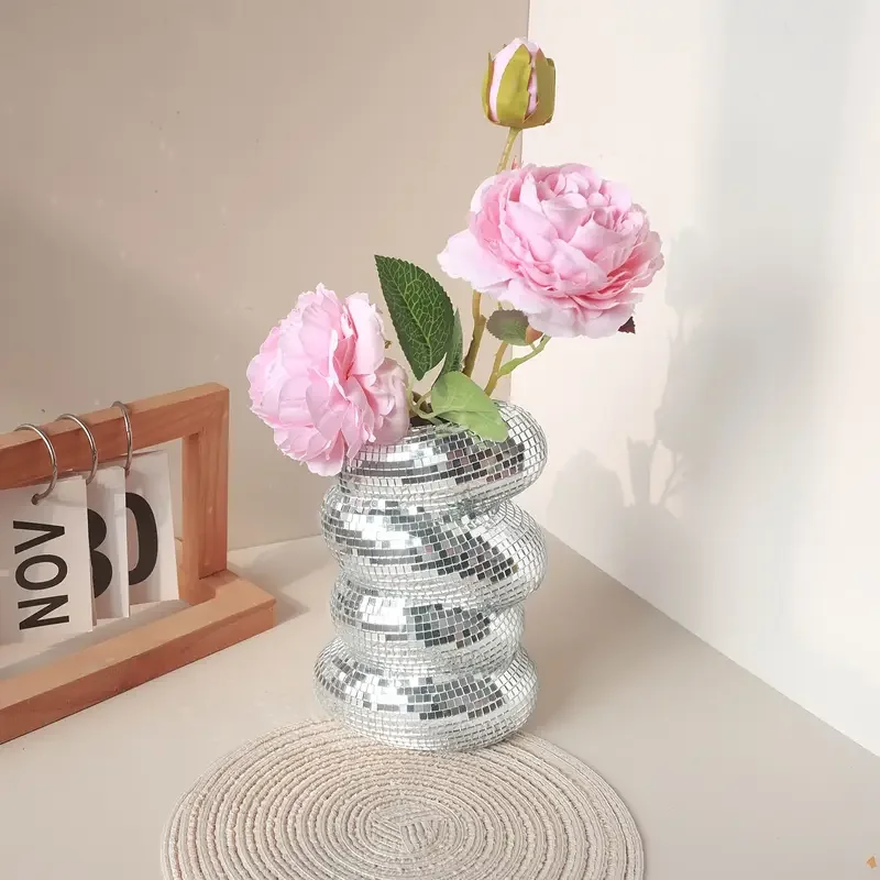 Disco Vase Mirror Ball Vase Pen holder Modern and Elegant Decor Home Decor Vase Unique Home Gift for her  Wall 2