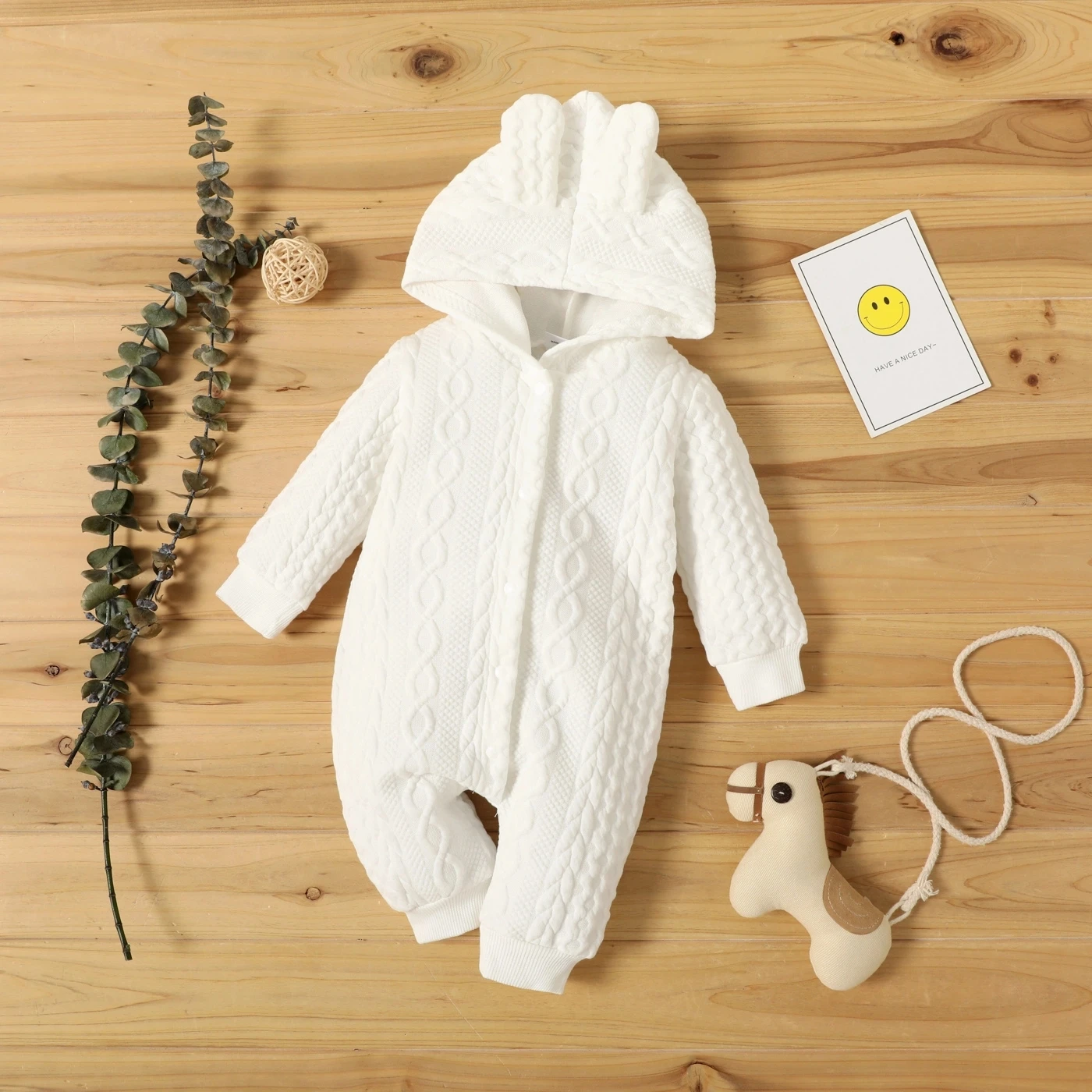 Newborn Hooded Ear Romper 3