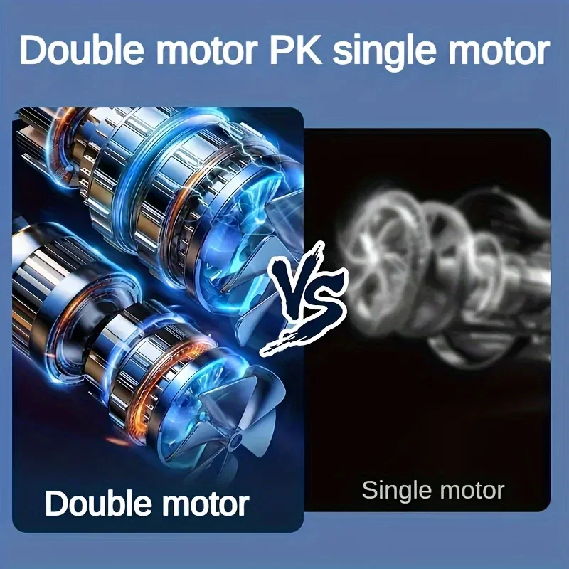 On-the-Go Comfort: 5-Speed USB Portable Fan with Dual Motors, 720° Cooling - Ideal for Outdoor, Office & Gifts