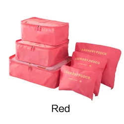6-Piece Travel Storage Bag Set (Red)