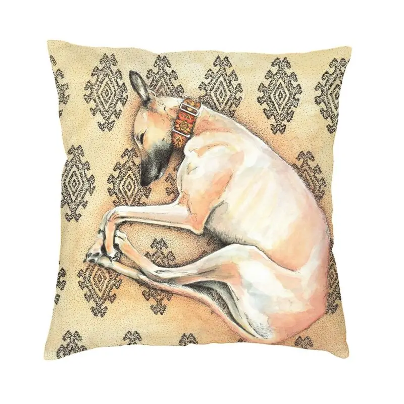 

Sleeping Greyhound Square Pillow Cover Home Decorative Whippet Sihthound Dog Cushion Cover Throw Pillow For Living Room