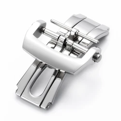 Stainless Steel Spring Deployant Buckle 20mm Watch Strap with Nylon Replacement Band Clasp - 20mm (Silver)