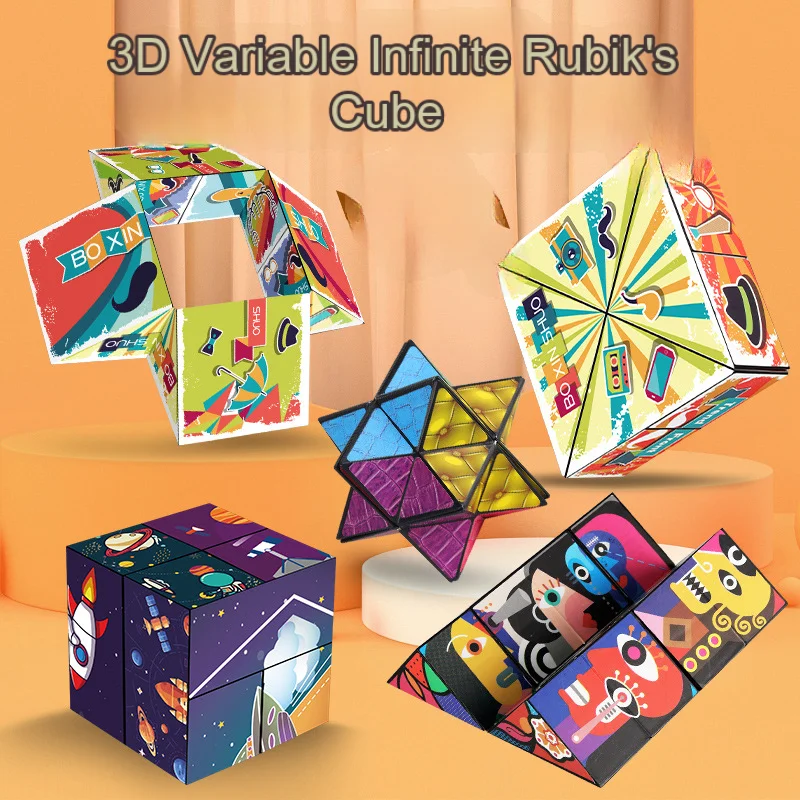 Antistress toys Magic Cube Fidget Teserac Fidget Relieve Stress and Anxiety Set tfor Adults Brain Development Puzzle Game Toys