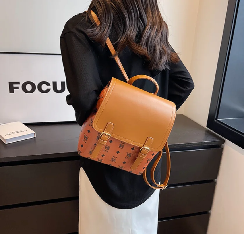 New Women's Backpack Fashion High Quality Leather Travel Shoulder Bags Luxury Designer Ladies Casual Small Totes Bagpack