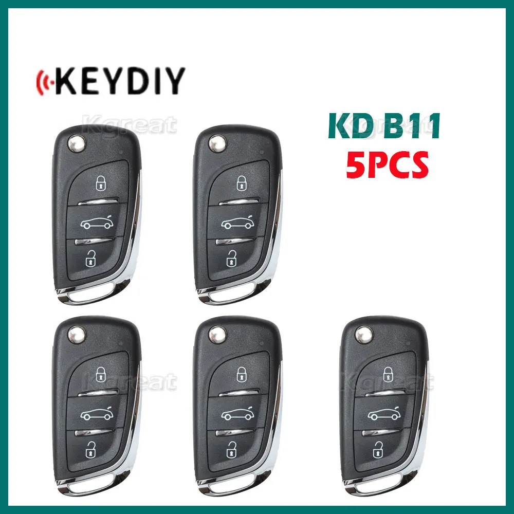 

5pcs Keydiy KD B11 Universal Remote Key 2/3 Buttons Remote Car Key for Peugeot Style KD900/KD-X2/mini KD B Series Remote Control