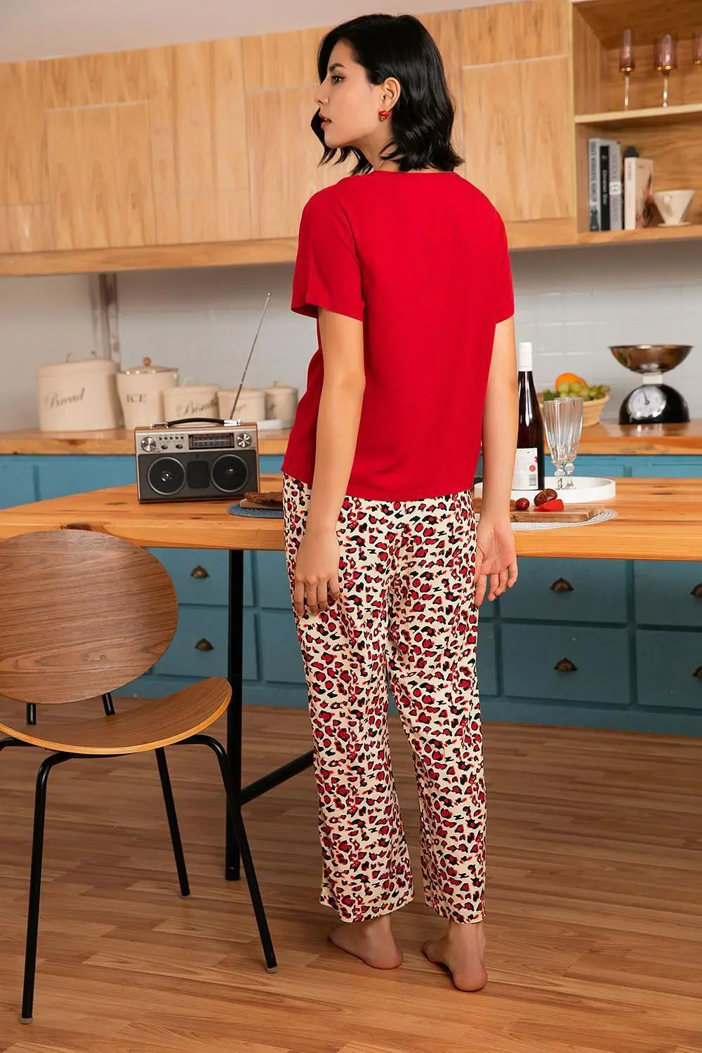 Leopard Print Crop Pajama Sets Cropped Short Women Mujer Conjuntos Pijamas Conjunto Pyjama Pijama Femme Outfit Lounge  Sleepwear