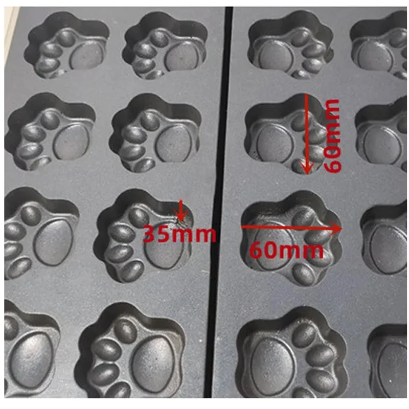 XEOLEO 12PCS 고양이 발/곰 발 모양 와플 메이커 3000W 전기 와플 메이커 기계 상업 구운 스낵