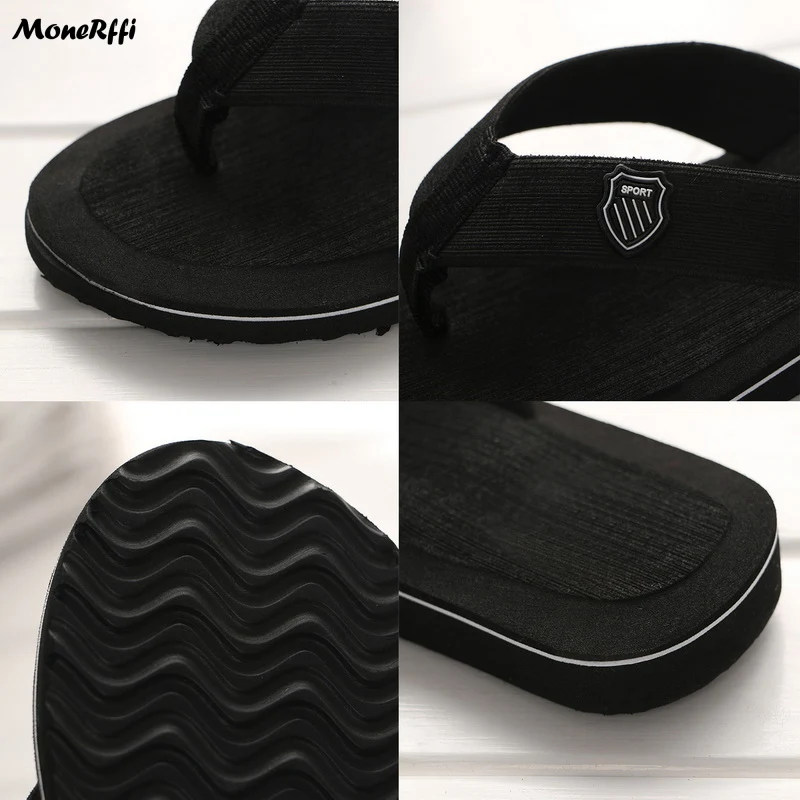 Flip Flops Casual Men Slippers Beach Sandals Summer Non-Slip Flat Slides Indoor House Shoes