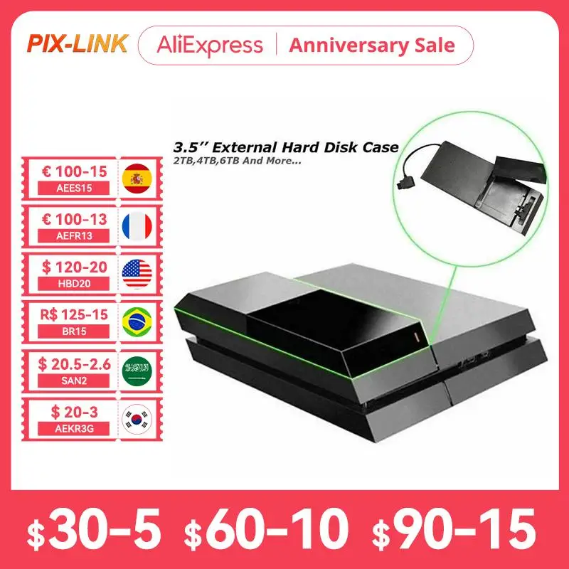 Hard Drive HDD Enclosure 3.5 Inch Hard Drive External Box For Sony PS4
