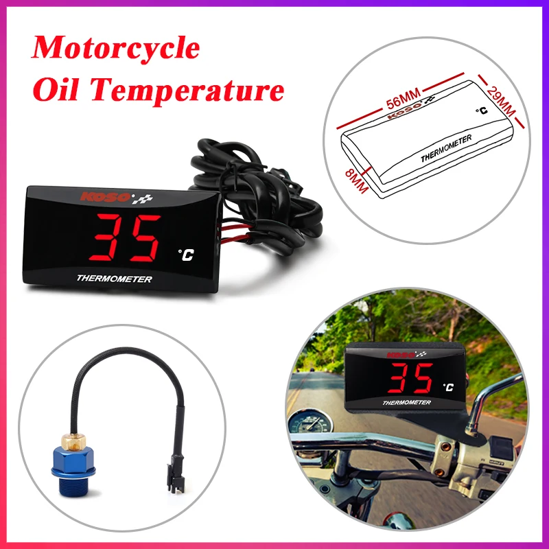 

koso motorcycle oil temperature For nmax125 XMAX250 300 NMAX CB 400 CB500X Adapter Scooter And Racing Motorcycle thermometer