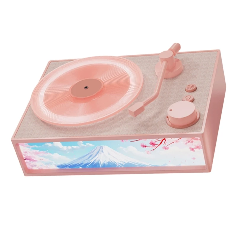 DX62 Stylish Bluetooth-compatible Speaker Unique Feature and Record Player Appeal Desktop Computer Loudspeaker