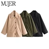 MUJER Oversized Jacket Women Coats Long Sleeve Button Overcoat Female Fall Bomber Jackets for Women New in Coats and Jackets
