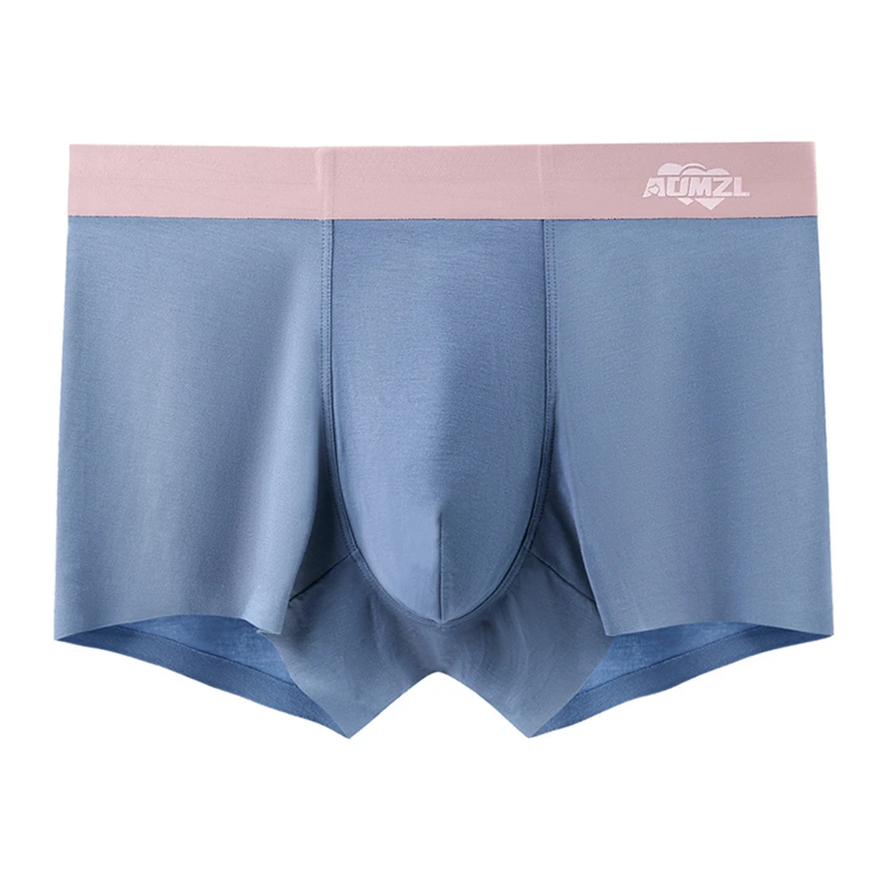 

Men Sexy Ice Silk Breathable Sweat Boxer Briefs Seamless Comfortable Soft Panties Underwear Stretchy Shorts Solid Underpants
