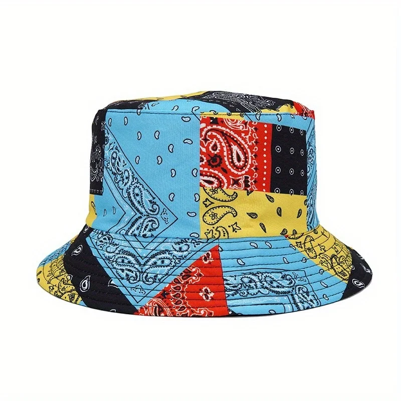

Sun Protection Cashew Flower Print Bucket Hat Reversible Breathable Fisherman Hat For Men Women Sports Hiking Beach Bob Hats