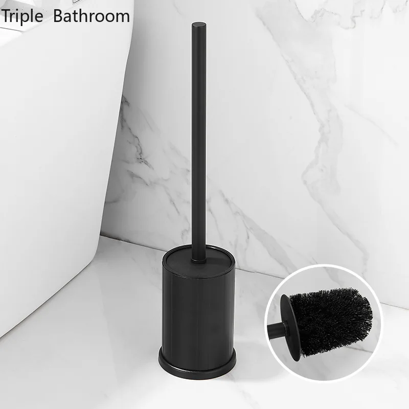 Black round toilet brush