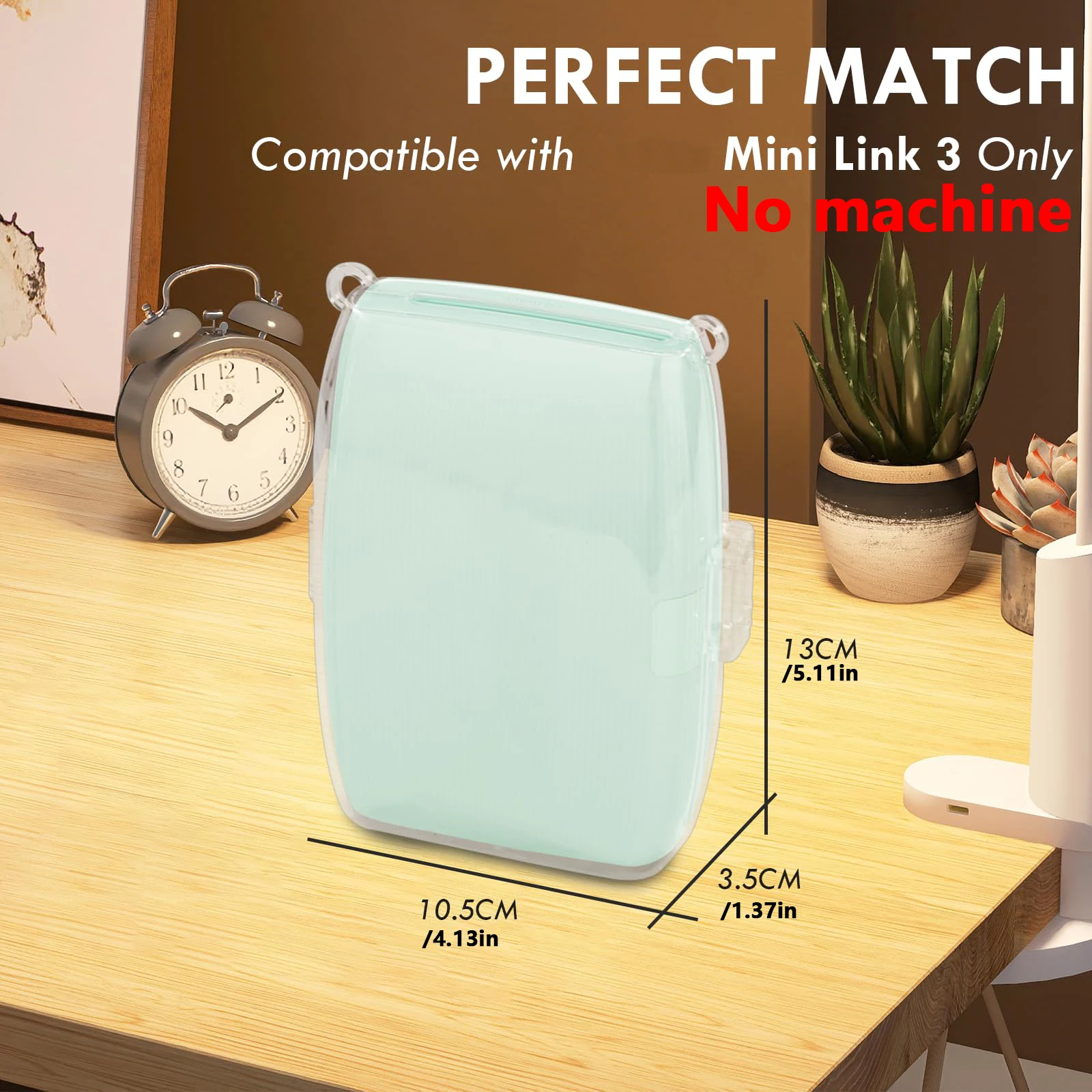 Storage Bags 1pc Printer Protective Hard Case for instax Mini Link 3 Transparent Case + Rainbow Shoulder Strap