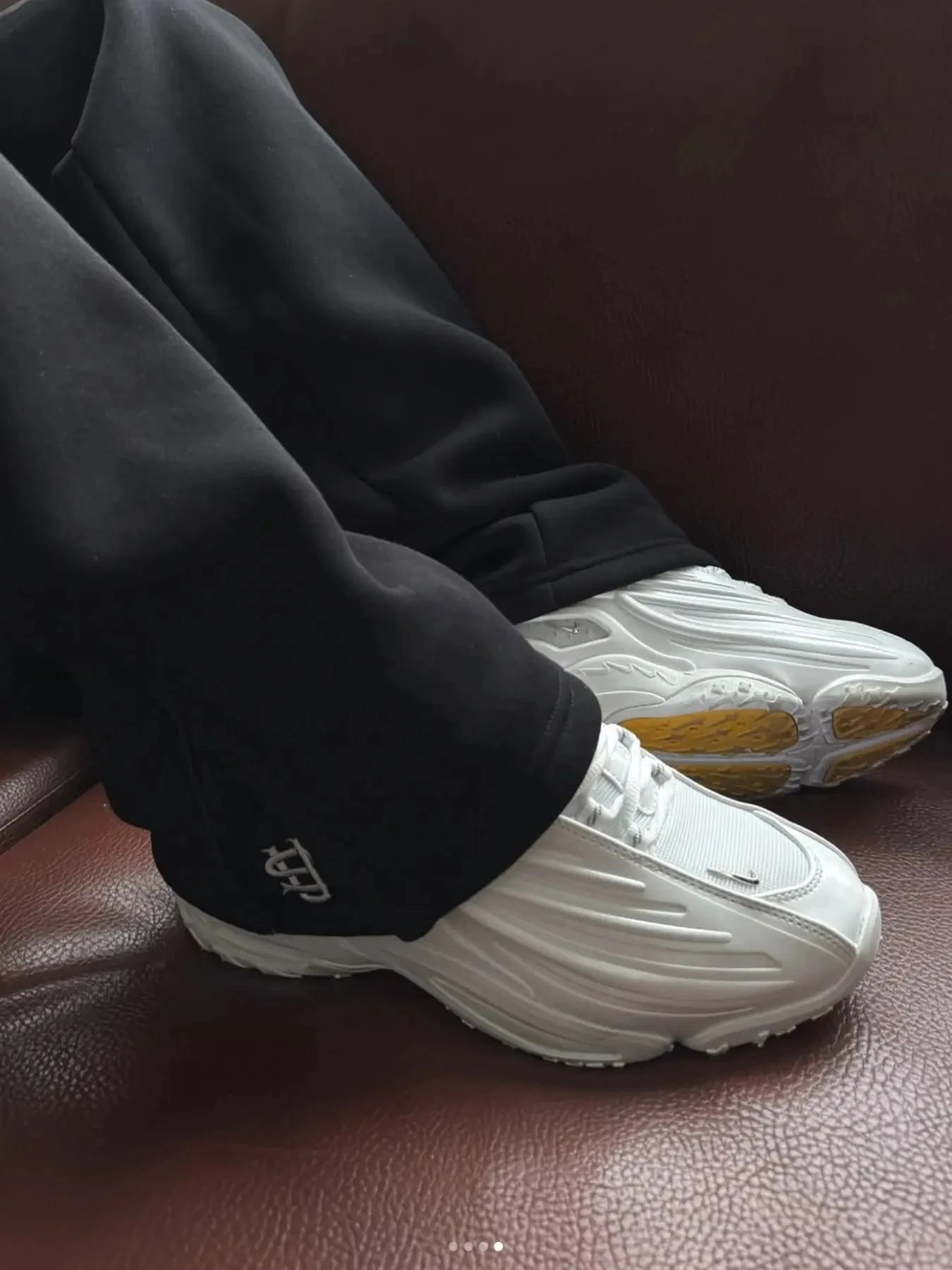 Autumn Men's Casual Sports Zipper Embroidered Straight Leg Drawstring Pants