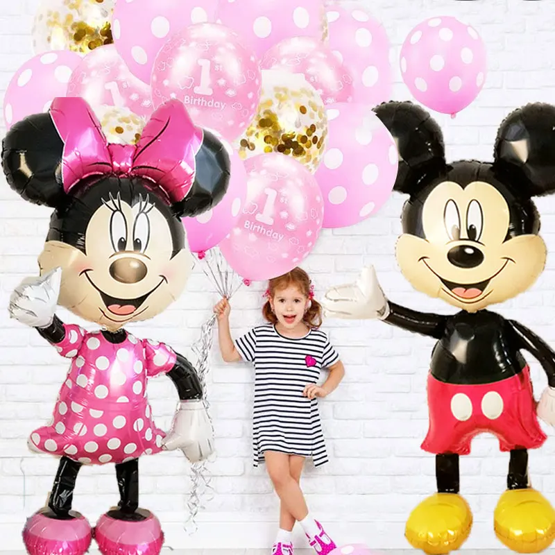 Giant Mickey Minnie Mouse Head Aluminium Foil Balloons Children Birthday Party 