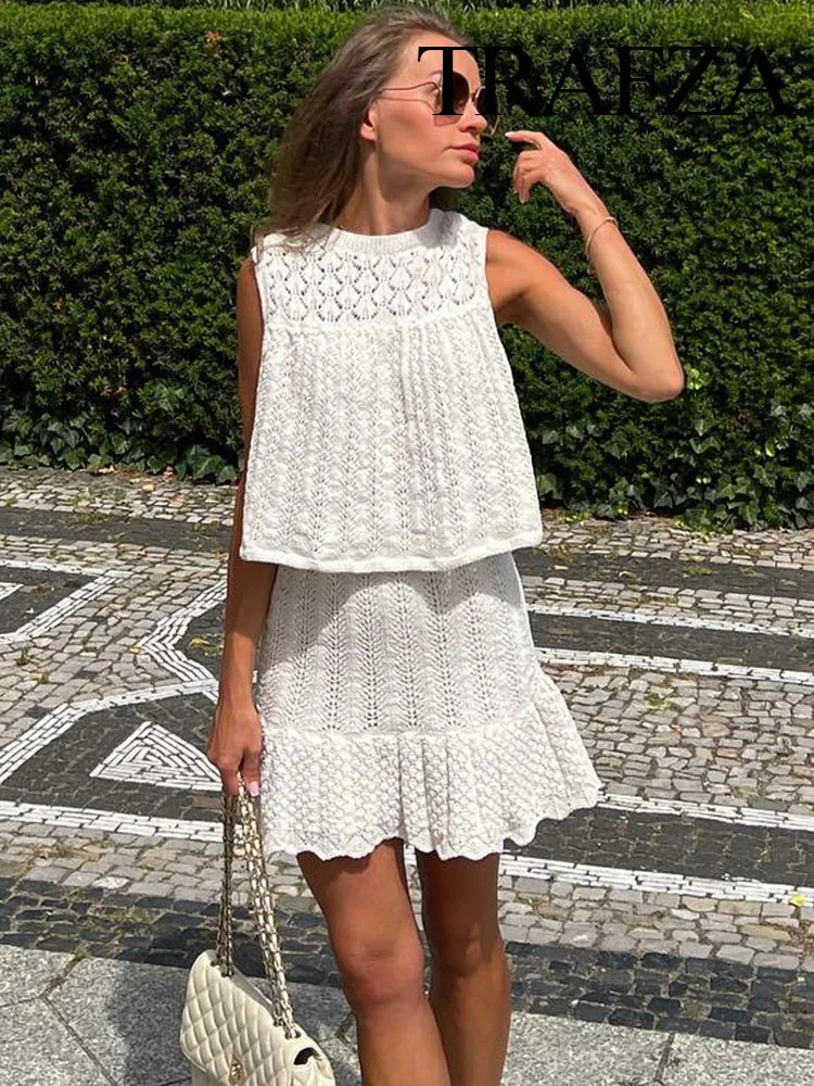 

Женский комплект из жаккардовой юбки и трапециевидной юбки, свободного покроя