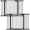 2-Pack 29.7-46 Inch Stair Gate Doorway Automatic Closing Dog Gate Indoor Easy-to-install Pressure-Mount Pet Gate Black Gates 2