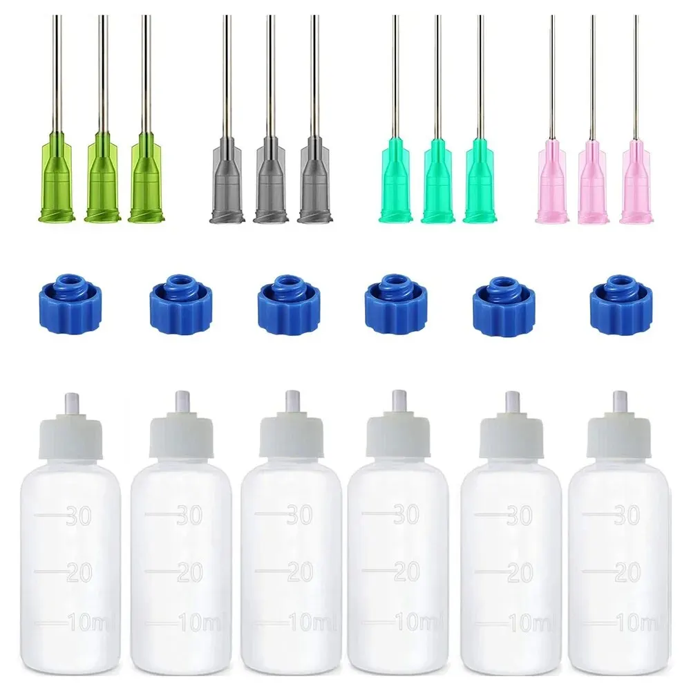 Pottery Sculpting Tools 24PC 30ml Pottery Mud Painting Bottle Squeeze Multi-needle Mud Bottle DIY Ceramic Pottery Decor
