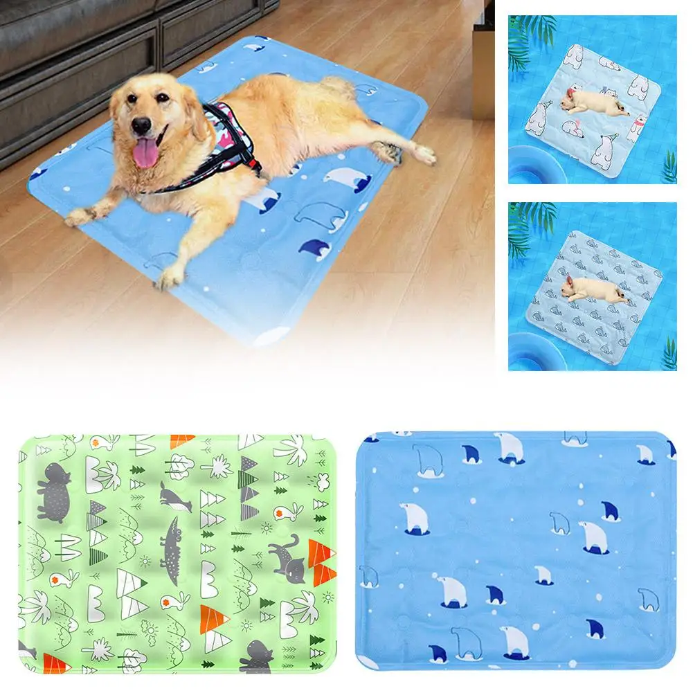 

Pet Ice Pad Dog Cooling Mat Kitten Pet Ice Silk Mat Breathable Dog Scratch Cooling Rubber Supplies Resistant Condensation B0F5