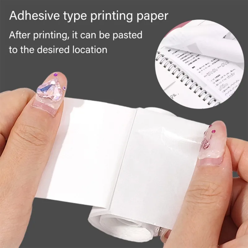 Self Adhesive Thermal Paper, 57 x 25 mm Mini Printer Paper Sticker Rolls Thermal Receipt Paper Rolls for Pocket Thermal Printer