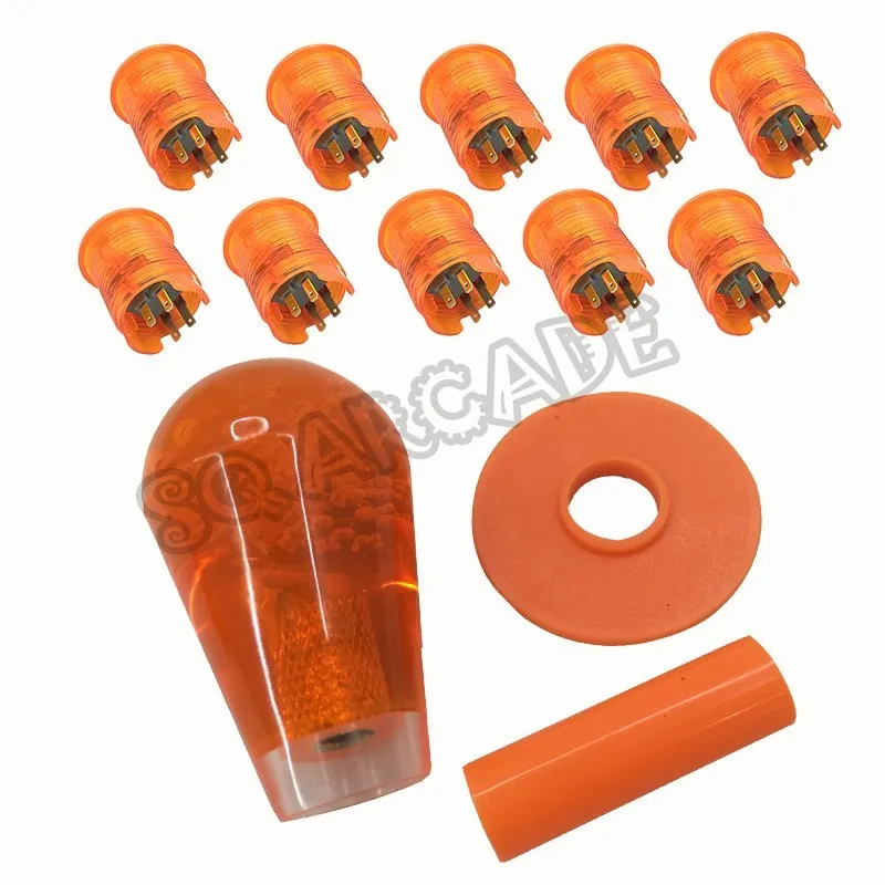 Arcade Assembly Parts 12V BL Led Push Button + Orange Joystick Bat Top Oval Rocker + Dust Gasket + Joystick Protective Sleeve for 519 7975 pm310 pm312 pm313 cold planer parts c9 c9 3 engine joystick handle joystick control device assembly excavator parts