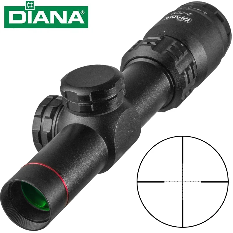 DIANA 2-7x20 HD Riflescope Mil-Dot Reticle Sight Rifle Scope Sniper Hunting Tactical Rapid Target Acquisition Airsoft rifle scope