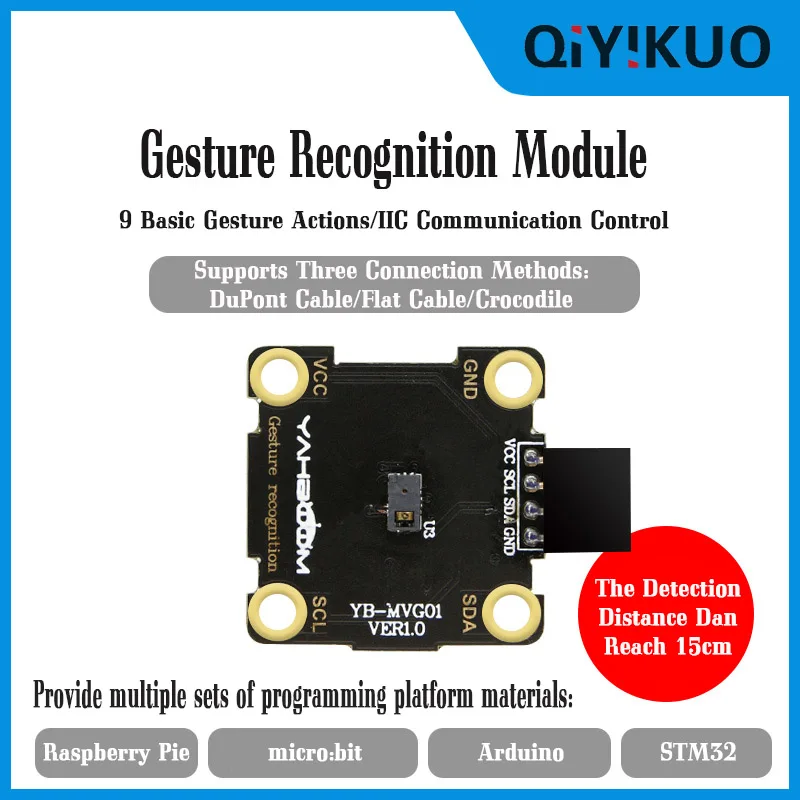 

Intelligent Gesture Recognition Module PAJ7620U2 Sensor Motion Track Direction Detection IIC Raspberry Pie Micro:Bit Arduino