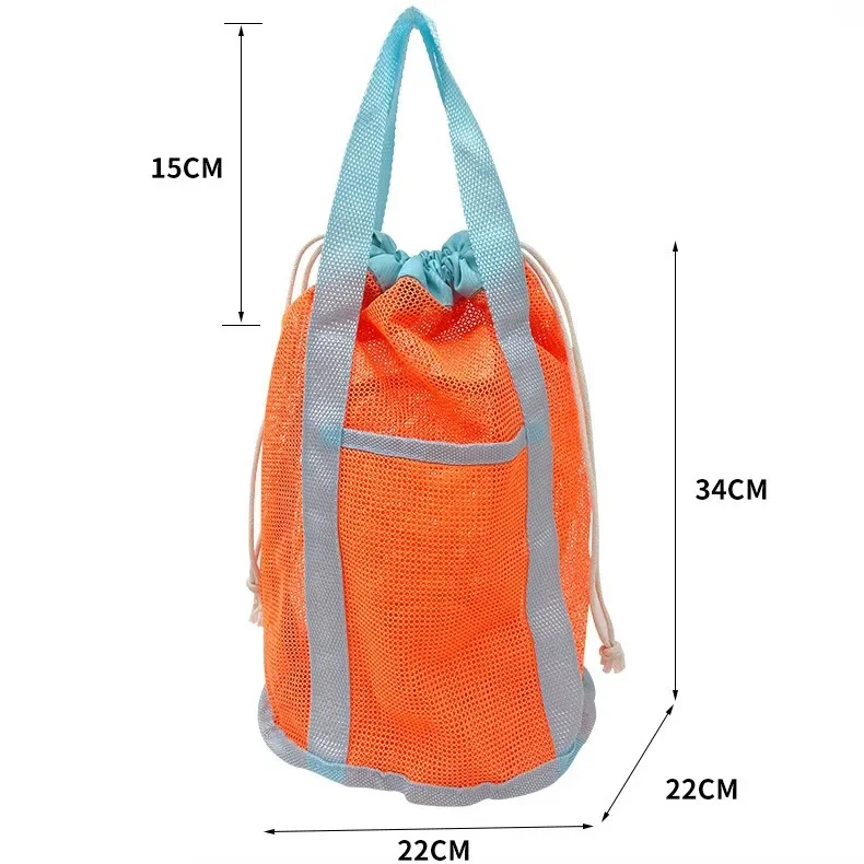 Mesh Swimming Bag For Children Portable Beach Bag Foldable Beach Toys Basket Storage Kids Outdoor Children Swimming Dry Sack