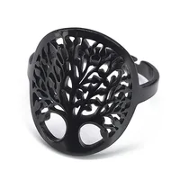 2024 new hollowed out popular stainless steel Tree of Life ring Fashion neutral wind light luxury titanium steel accessories 2