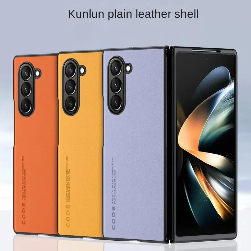 Deluxe Leather Foldable Phone Case with Hard Protective Shell
