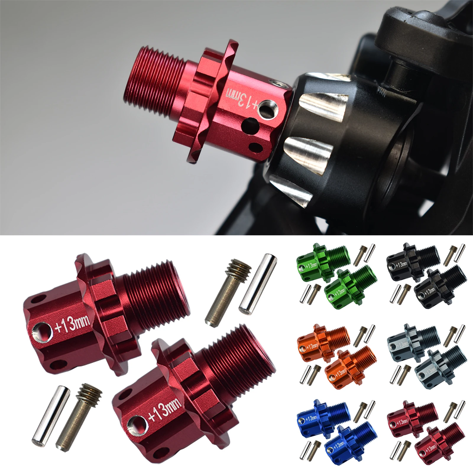 

Traxxas-Sledge-ALUMINUM 13MM HEX ADAPTERS - 1 Pair (2PCs)