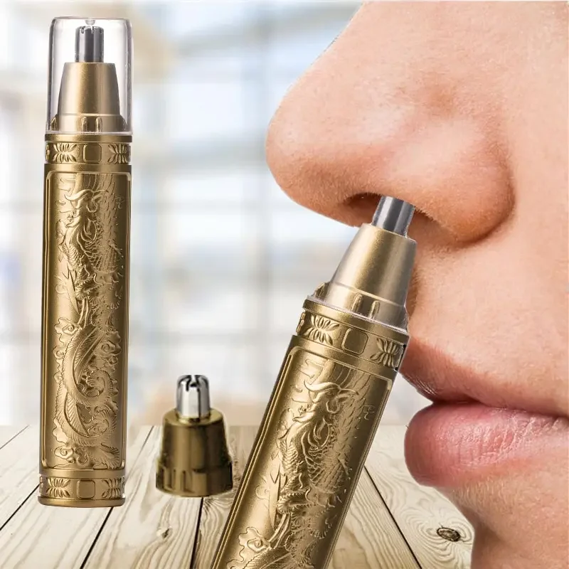 Golden Dragon And Phoenix Nose Hair Trimmer Clear Nostrils Washing With Knife Head Unisex