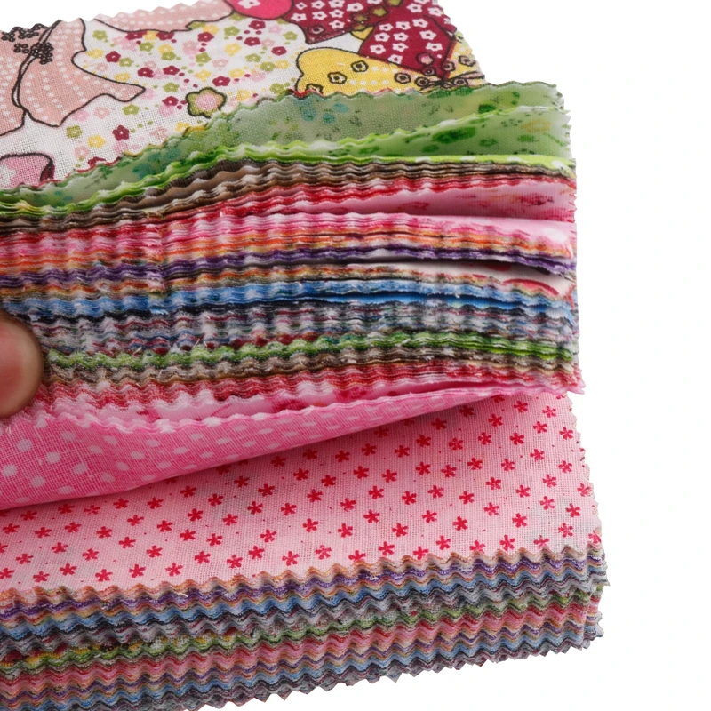 12.8x12.8cm Thin Plain Weave Cotton Fabric,Low Density,DIY Sewing Quilting Material,Random Mix Squares Printed Cloth Set,JC110