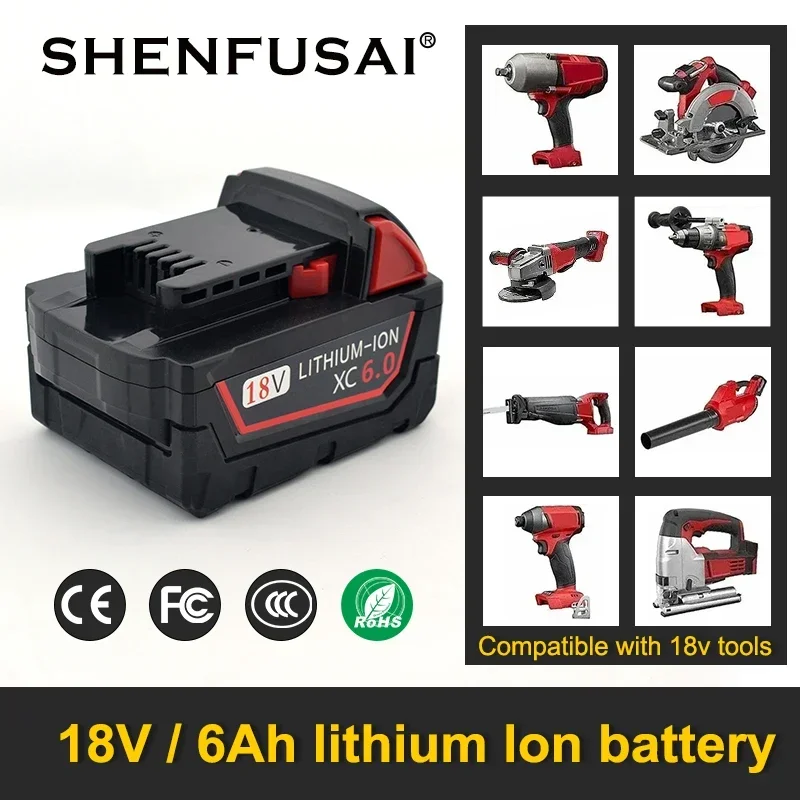 

Резервная литиевая батарея для Milwaukee M18 XC, 18 в, 9,0 Ач, 48-11-1860, 48-11-1850, 48-11-1840, 48-11-1820