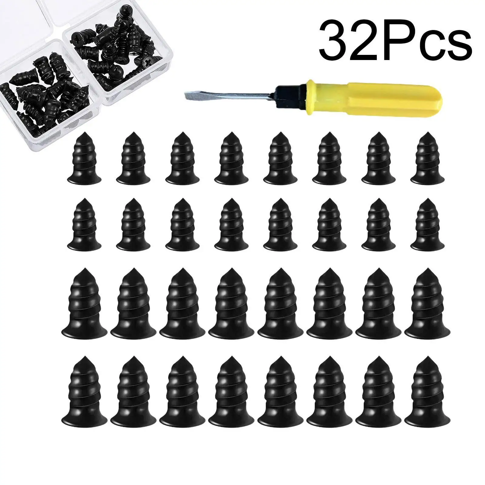 

32Pcs Car Vacuum Tire Repair Kit Set Vacuum Tyre Repair Tubeless Tool Tyre Rubber Rubber Nails Tool Puncture Patches Screw Y2C0