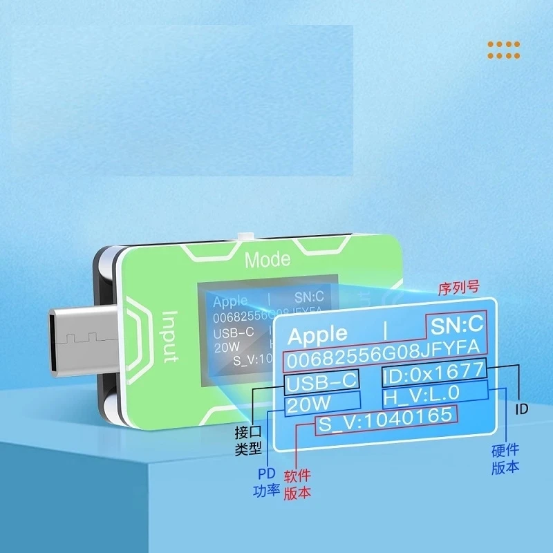 JCID JC CT02 PD Charger Detector Fast USB-C Tester Voltage Current Power Test HD OLED Screen Real Time Monitoring Tester usb charger tester