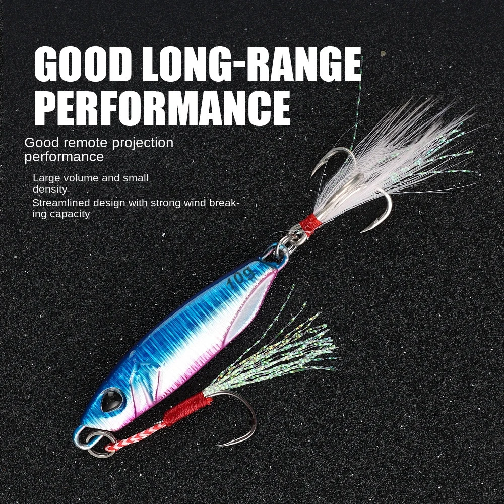 

Long Metal Jig Fishing Lure Slow Cast Jigging Spoon 40G 60G 80G 100G Artificial Shore Metal Bait Sea Tackle