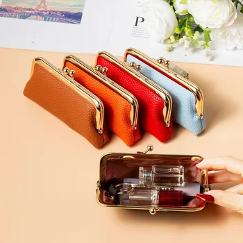Portafoglio da Donna con Fibbia, Elegante e alla Moda, Borsa Porta Rossetto, Portamonete Sicuro in Pelle PU per Borse da Sera e Viaggi