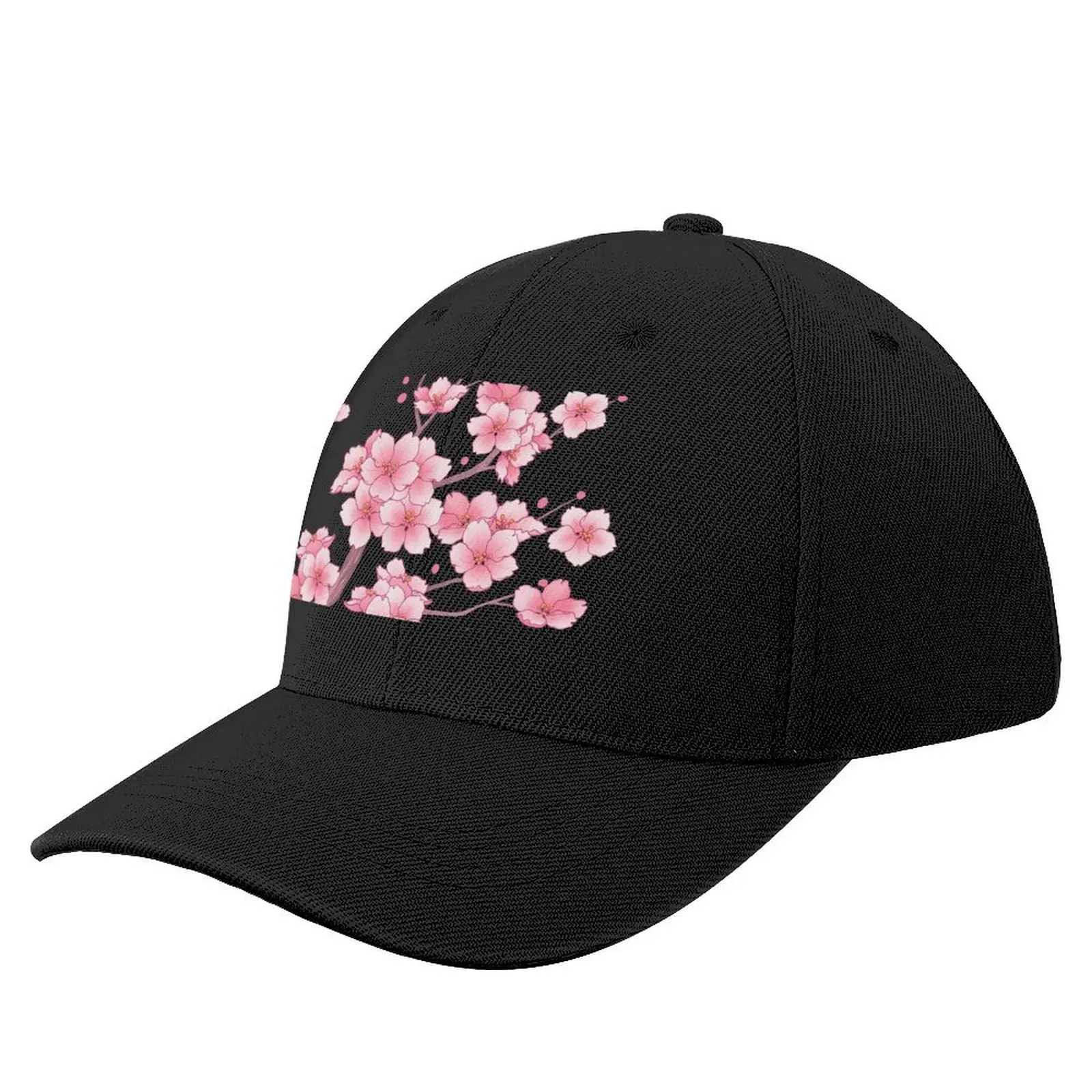 

Falling Pink Sakura Cherry Blossom branches on white Baseball Cap Rugby foam party Hat birthday fashionable Boy Child Women's