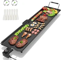 35" Electric Griddle Teppanyaki Grill, Nonstick Extra Large Cooking Plate for Pancake Barbecue, Indoor Outdoor Table Top 1