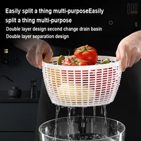 Déshydrateur de légumes électrique/manuel, Spinner à salade, multifonction, séchoir à fruits et aliments, panier de vidange à séchage rapide, accessoires de cuisine 4