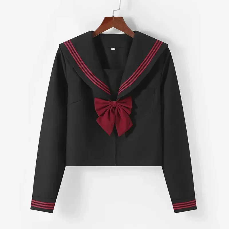 

Sailor Student Suit Class Cosplay Skirts Korean Orthodox Uniform Top Style School Girl Anime Japanese BLACK College