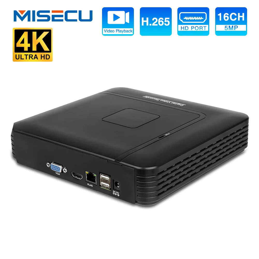 Misecu H.265 + Mini Nvr 16Ch 8Mp 4K/5M/4M/3M/1080P Uscita Per Ip Security Camera Kit Videoregistratore Motion Detection P2P Onvif